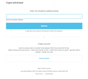 Vul het bitcoin verzend adres in om de bitcoins te versturen naar de gewenste bitcoin wallet