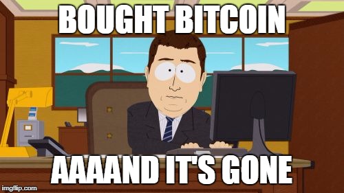 bought bitcoin and its gone meme