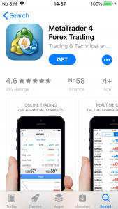 Download de MetaTrader 4 app vanuit de App store of Google Play